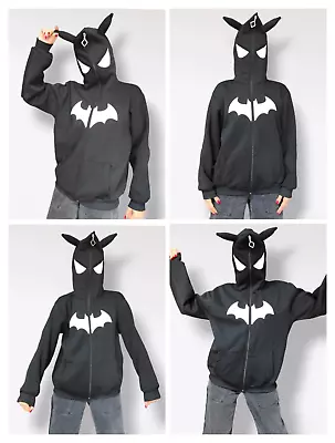 Buy Unisex Batman Ear Detailed Zippered Hoodie. Size M • 25£