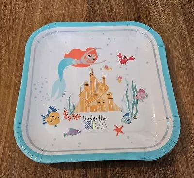 Buy The Little Mermaid Under The Sea Paper Square Ariel Party Plates 4pc • 4.99£