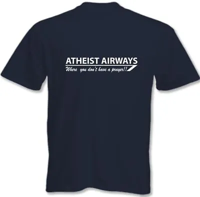 Buy Atheist T-Shirt Atheism Airways Where You Don't Have A Prayer Mens Funny • 8.98£