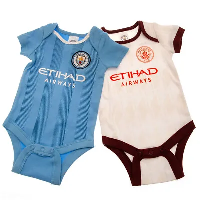 Buy Manchester City FC 2 Pack Bodysuit 12/18 Mths Official MCFC Merch Great Gift • 24.39£
