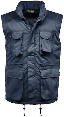 Buy Mens Multi Pocket Lined Padded Gilet Bodywarmer | Work Wear | Outdoor  • 22.95£