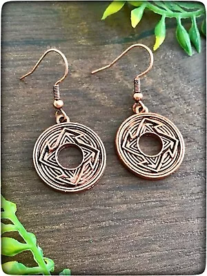 Buy NEW Bronze Copper Rose Gold Tone Boho Ancient Viking Anglo Saxon Celtic Earrings • 12.99£