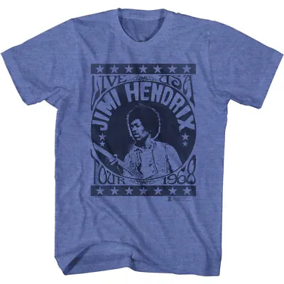 Buy Jimi Hendrix Live USA Tour 1968 Men's T Shirt Rock Band Music Merch • 40.37£