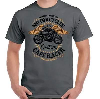 Buy Cafe Racer T-Shirt Mens Biker Motorbike Motorcycle Enthusiast Custom Bike Top • 11.94£