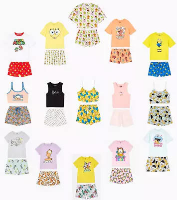 Buy Ladies Character Pyjamas Women 6-24 Summer Cami Vest T-Shirt Tee Shorts Primark • 16.95£