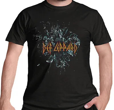 Buy Def Leppard T Shirt Shatter Logo Official Classic Rock Black Hysteria New • 14.49£