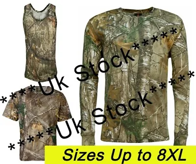 Buy Men's Jungle Camouflage T-shirt Realtree Camo Print Long Short Sleeveless Top  • 8.95£