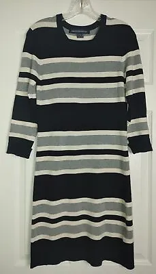Buy French Connection Size 8 Bambi Jag Stripe Long Sleeve Sweater Dress • 23.16£