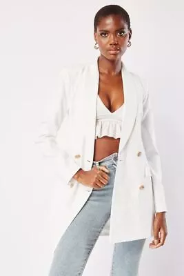 Buy Long Line Blazer Shawl Collar Womens Ladies Jacket Coat Casual Outerwear • 5.95£