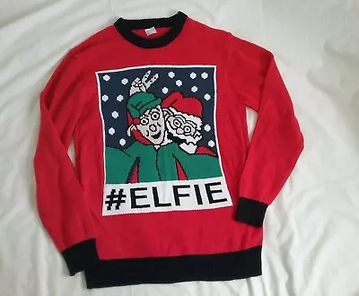 Buy Mens Size Small Christmas Jumper Elfie Elf Santa Adults  • 12.99£