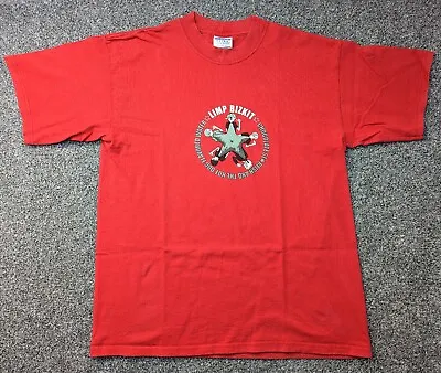Buy Vintage 2000 Limp Bizkit Chocolate Starfish Hot Dog T-shirt Red Large • 60£