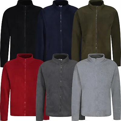 Buy Mens Fleece Jacket Full Zip Up Polar Work Outdoor Warm Anti Pill Coat Top Pocket • 12.99£