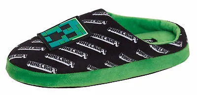 Buy Boys Minecraft Slippers Kids Creeper Gaming Open Back Mules Slip On House Shoes • 17.95£