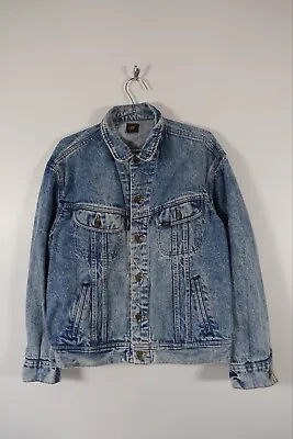 Buy Vintage Lee Riders Denim Trucker Jacket Washed Light Blue Large Mens  • 34.29£