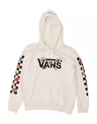 Buy VANS Womens Loose Fit Graphic Hoodie Jumper UK 10 Small Grey Floral Cotton WL05 • 21.43£