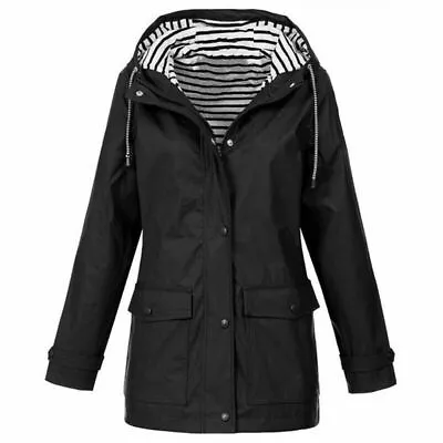 Buy Womens Waterproof Raincoat Ladies Outdoor Wind Rain Forest Jacket Coat Plus Size • 7.99£