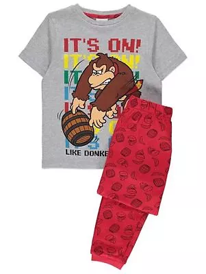 Buy Boys Nintendo Donkey Kong Pyjamas,t-shirt & Slim Fit Bottoms.9-10yrs • 7.49£