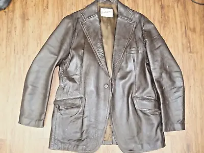 Buy Denburry Gents' Vintage 1970s Leather Jacket In Dark Brown • 59£