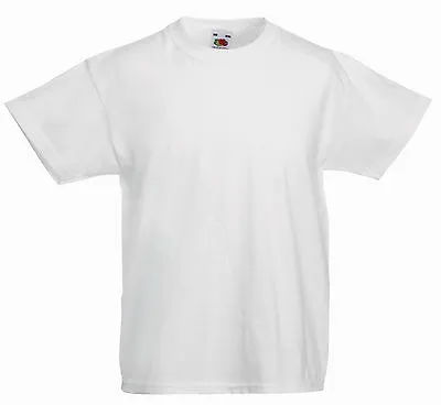 Buy 2 Pack Fruit Of The Loom Plain White Childs T Shirts All Sizes Ages 1-15 Years • 5.99£