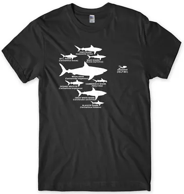 Buy Shark Hierarchy Diver Diving Funny Mens Unisex T-Shirt • 11.99£