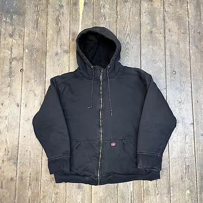 Buy Wrangler Fleece Lined Y2K Vintage Full Zip Hoodie Jacket, Black, Mens Large • 35£