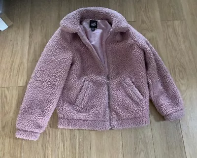 Buy Age 12-13 152-158cm New Look Pink Fleece Polyester Jacket 2 Pockets Metal Zip • 2£