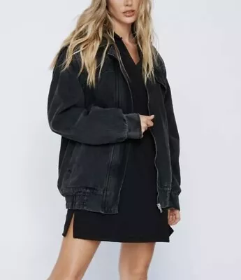 Buy Nasty Gal 2 In 1 Detachable Sleeve Denim Hybrid Jacket Washed Black S • 34.99£