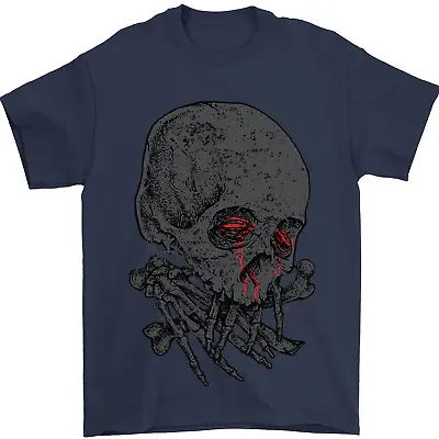 Buy Crying Blood Skull Mens T-Shirt 100% Cotton • 10.48£
