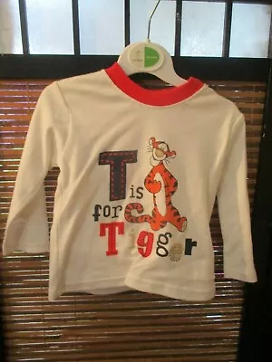 Buy Winnie The Pooh T Is For Tigger T Shirt  Age 3-6 Months (NEW) • 2.49£
