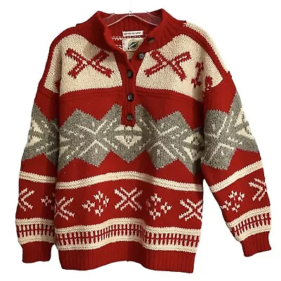 Buy Vintage Field Gear HandKnit Womens Sweater M Wool Nordic Icelandic Chunky Apres • 43.78£