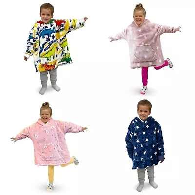 Buy Kids Boys/Girls Hoodie Blanket Oversized Plush Sherpa Fleece Hooded Sweatshirt • 19.99£