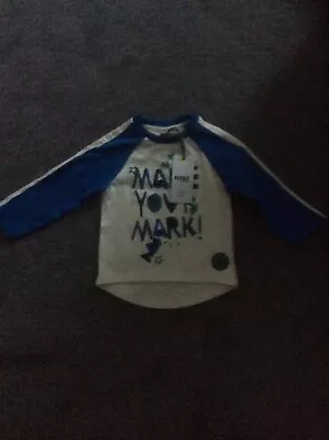 Buy Boys Blue White  Long Sleeved Top. 1-1.5 Years. Stingray. Fearne Cotton • 6£