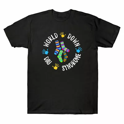 Buy Syndrome Down Day Cotton Awareness World Men's Socks Hand Graphic T-Shirt Black • 13.99£