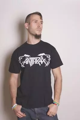 Buy Anthrax Official Death Hands Mens Black Short Sleeve T-Shirt Rock Thrash Metal L • 13.95£