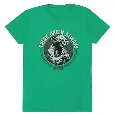 Buy Yoda Think Green Always T-Shirt Star Wars Green New Official • 13.95£