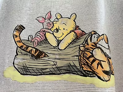 Buy Disney Winnie The Pooh Sleep Shirt Gray Striped Short Sleeves • 11.83£