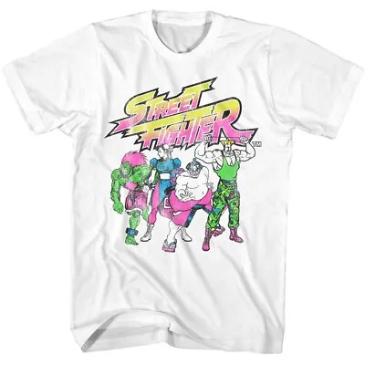 Buy Street Fighter Capcom Video Game Neon Character Fighter Group Men's T-Shirt • 40.32£