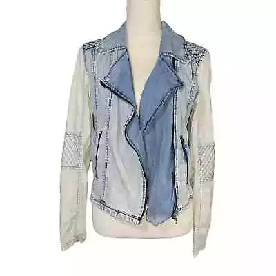 Buy Volcom Denim Jacket Women Size Large 80s Look Zip Light Wash 100% Cotton Soft • 21.57£