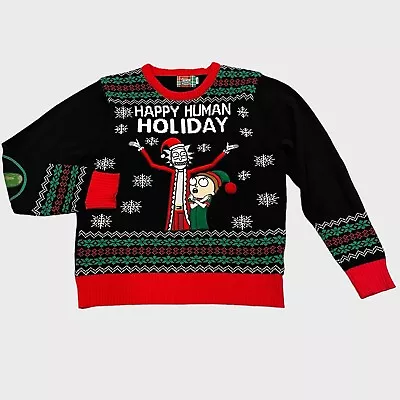 Buy Spencer’s Rick & Morty Ugly Sweater Women Large Black Christmas Holiday Gift • 27.40£
