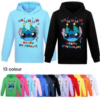 Buy Kids Boys Girls Christmas Stitch Hoodies Jumper Sweatshirt Long Sleeve Pullover • 8.07£
