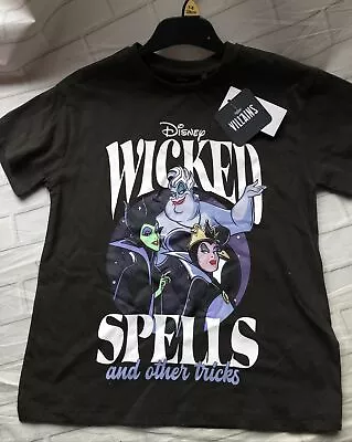 Buy Disney Villains T-shirt 7-8 Evil Queen Ursula Malificent Halloween Wicked Z • 9.99£