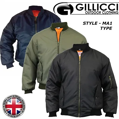 Buy Mens Gillicci Heavy Padded Ma1 Type  Army Biker Doorman Bomber Jacket Coat S-5xl • 23.99£
