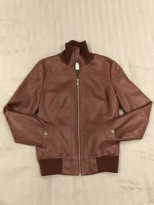 Buy Terranova Women’s Leather Jacket - Burgundy (Small) • 16.99£