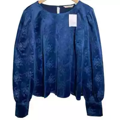 Buy NWT Soft Surroundings Corinthia Velvet Scalloped Hem Embroidered Blouse Large  • 31.73£