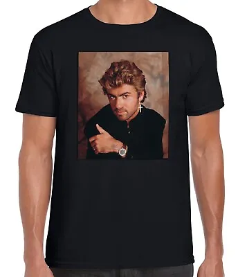 Buy Cool George Michael Face Poster Unisex Ideal Gift Birthday Present Black T Shirt • 9.99£