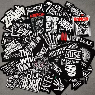 Buy 50Pcs ROCK BAND Embroidery Patches On Clothes Jacket Jeans DIY Iron On Patches  • 47.26£
