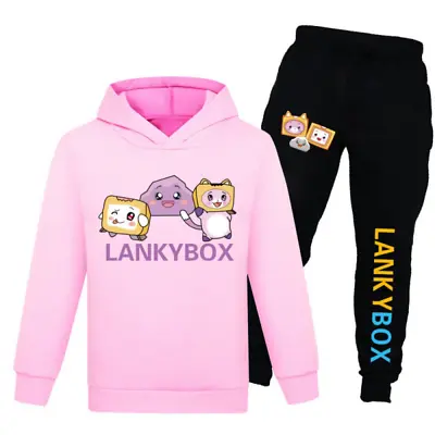 Buy New Kids Lankybox Youtuber Merch Tracksuit Sweatshirt Hoodie&Pants Suits Gift * • 6.99£