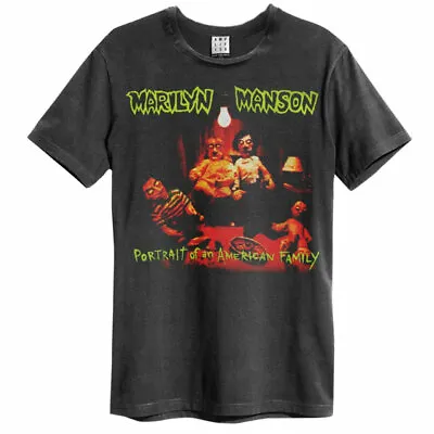 Buy Amplified Marilyn Manson Portrait Of An American Family Mens Charcoal T Shirt  • 14.96£