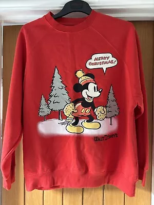 Buy Women’s Oversized Adult Primark Disney Christmas Jumper Size Small Mickey Mouse • 3£