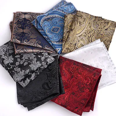 Buy Plain Pocket Square Handkerchief Wedding Mens Silk Satin Solid Hanky Jacket Suit • 2.99£